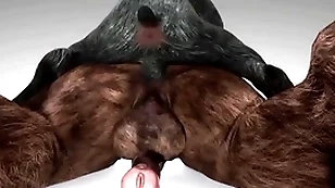 Minotaur fucks goat and cums back his throat - wildlife