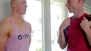 Hot gay step-brothers having it away bareback