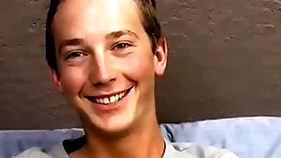 Twink cutie riley johnston  jerking off big cock inhibit interview