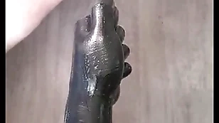 Large insertions 9, backing on touching against fisting dildo
