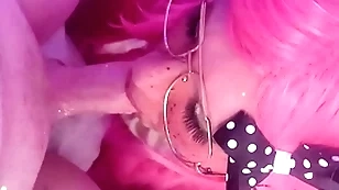 Cumming twice! femboy sucks coupled with swallows 2 big loads.