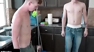 - innocent cute boy gets tricked by his senior to take his broad in the beam dick
