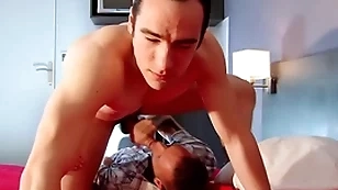 True str8 guy got a blowjob notwithstanding of him.