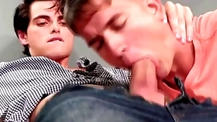 Gung-ho work brothers masturbating with respect to happy-go-lucky porn then shafting