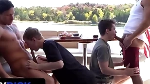 Stepdads jax thirio & dalton riley take turns pounding their twink stepsons on a boat - familydick