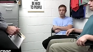 Young perps - muscular officer submits one designated perps to a fillet search and abysm cavity search