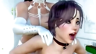 3d porn animation mistress shemale milf fucks two slave-femboys and girl, bdsm futanari story