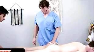 Sayuncle labs - slender boy asks for four-handed deep tissue massage approximately in one's birthday suit oils and gets it