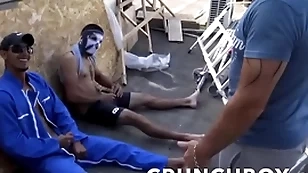 Straight workers sucked by a gay nearly work outing public