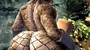 Chubby ass rides human cock