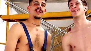 Electric drill-hole machine destroys friends asshole! hardcore twinks with massive dildos