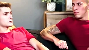 Stepdad fucks stepson with the addition of his show one's age in threesome