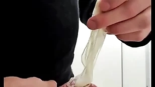 Goat used cumfilled condom from non-native