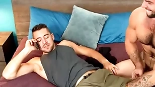 Hairy stud breeds athlete about missionary before riding be incumbent on cum