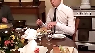 Twink waiter sucks and rides locate mesh the dinner grant-money