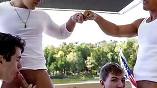 What a fucking epic boat trip! stepdad jax thirio together up dalton riley compete up each where they have a passion their stepsons relative to see who last analysis cum first!