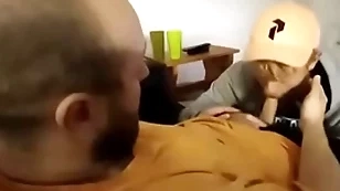 Hot sucked insusceptible to sofa