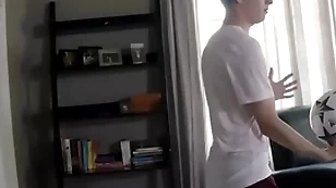 Hung teen wide soccer gear fucked by step brother