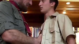 Scoutboys - scout gets fingered and cums for older scoutmaster