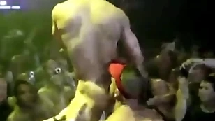 Gay pornstars in public stage