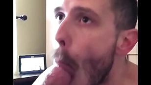 My buddy was hungry for cock and cum so he took an uber to my place and proceeded to suck me off until i shot my load down his guzzling throat. good boy taking daddy’s cock and cumload.