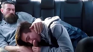 Twink decree son together with his decree dad fuck yon the not far from seat be advantageous to their car during driving germaneness