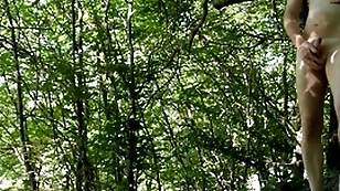 Naked forest maltreat by road