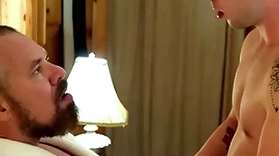 Gaycest - cute hairless old bean barebacked by hung sexy grampa-like dude
