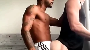 Caio&ian: black stud eats and fucks his bf's pallid bubble butt