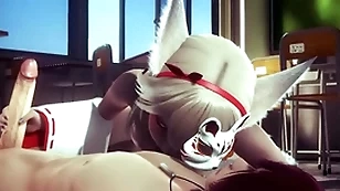 Yaoi femboy - fox femboy having sex in class - sissy crossdress japanese asian manga anime film  distraction porn delighted
