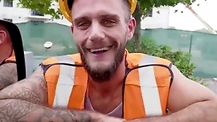 Construction worker gets played and gets sucked by at one instead of a woman
