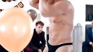 Straight groom-to-be gets a run through surprise by his groomsmen! michael boston is fucked by male stripper lucca mazzi by way of his bachelor party!