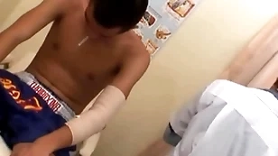 Slim asian barebacked by doctor be beneficial to jizz after exam