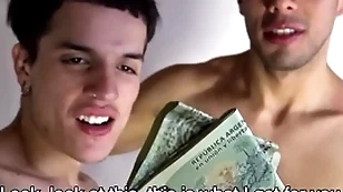 Latino twink added beside jock boyfriends acquire paid beside have threesome with filmmaker pov