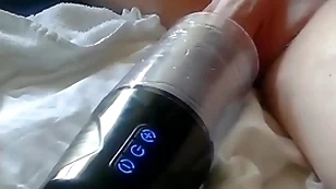 Copulation toy fucked and sucked my tits with my cum