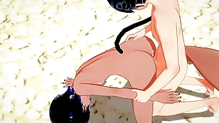 Yaoi - Catboy x Foxboy bareback twice - Sissy crossdress Japanese Asian Manga Anime Film  Game Porn Gay